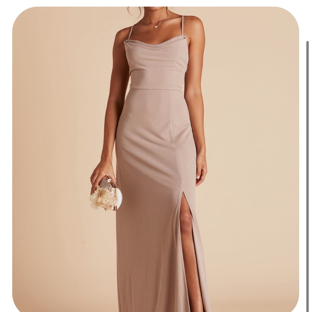 Birdy grey ash crepe dress in taupe